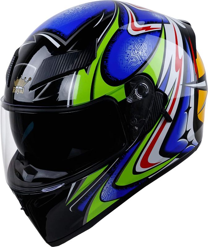 Photo 1 of ROYAL R05 Full Face Motorcycle Helmet with Extra Sun Visor Inside for UV Resistance - DOT Approved
size small