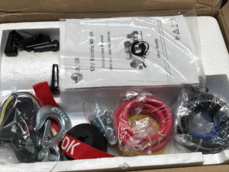 Photo 1 of AC-DK 4500 lb Winch Steel Wire Electric Winch Kit, 12V Winch for Towing ATV/UTV Off Road Trailer, IP67 Waterproof Winch with Wireless Remote Control Mounting Bracket(4500 lbs Winch)
