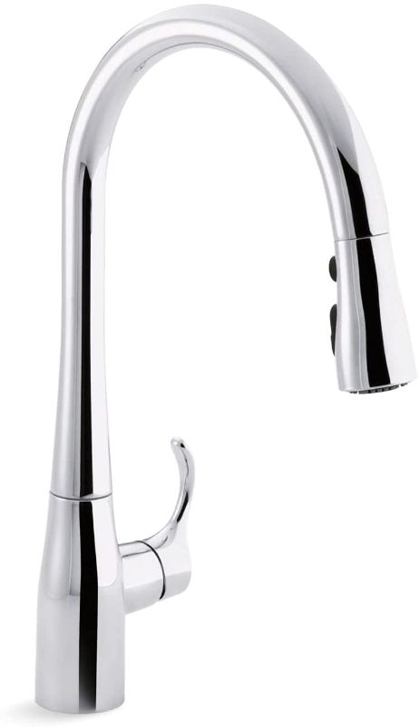 Photo 1 of KOHLER Simplice Pull Down Kitchen Faucet, 3-Spray Faucet, Kitchen Sink Faucet with Pull Down Sprayer, Polished Chrome, K-596-CP
