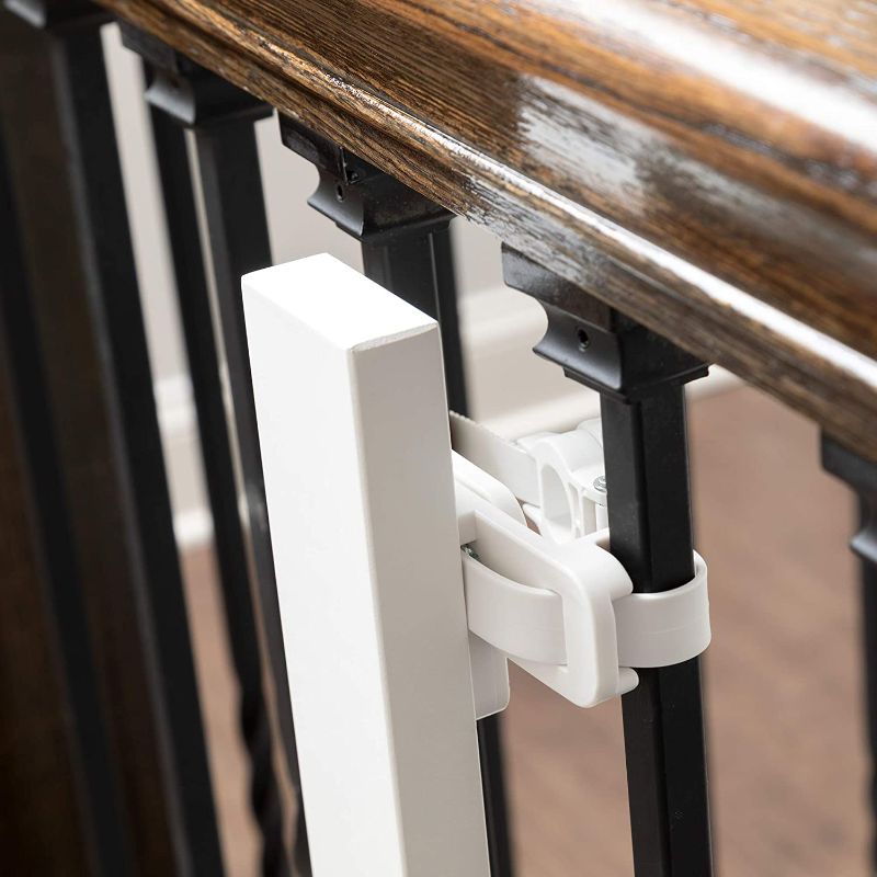 Photo 1 of Qdos Universal Stair Mounting Kit for All Baby Gates - Universal Solution for Gate Installation on Banisters and Spindles - No Screws in Banister - Works with All Gates - Easy Installation White