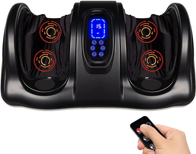 Photo 1 of Best Choice Products Therapeutic Shiatsu Foot Massager Kneading and Rolling for Foot, Ankle, Nerve Pain w/ Handle, High Intensity Rollers, Remote Control, LCD Screen, 3 Massage Modes - Black
