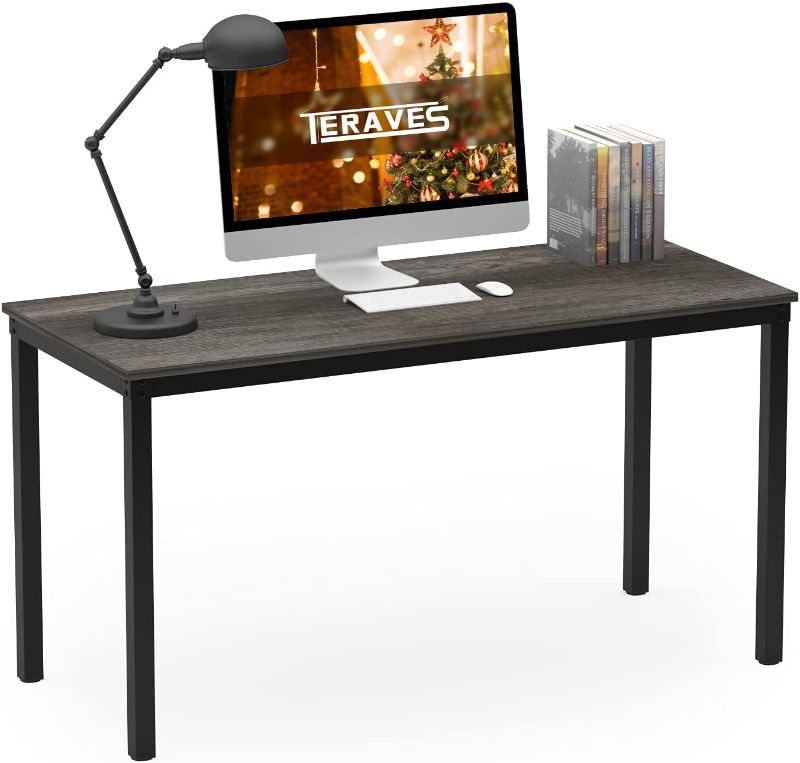 Photo 1 of Teraves Computer Desk/Dining Table Office Desk Sturdy Writing Workstation for Home Office (39.37“, Black Oak)
