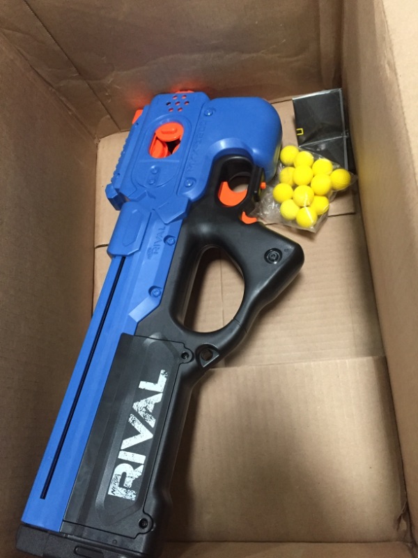 Photo 2 of NERF Rival Charger MXX-1200 Motorized Blaster -- 12-Round Capacity, 100 FPS Velocity -- Includes 24 Official Rival Rounds -- Team Blue
