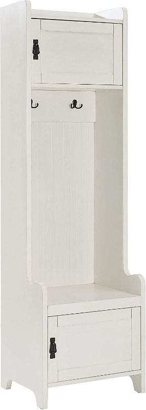 Photo 1 of **PARTS ONLY *** Crosley Furniture CF6016-WH Fremont Tower Entryway Hall Tree with Storage, Distressed White