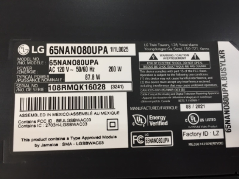 Photo 4 of LG NANO80 65-in 4K UHD NanoCell 60Hz Smart TV 65NANO80UPA (2021)
