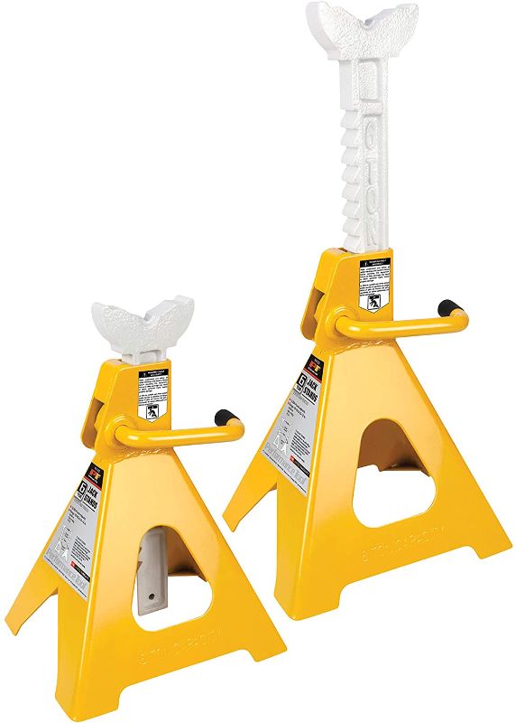 Photo 1 of ***SEE COMMENTS*** Performance Tool W41023 Ratchet Style Jack Stand Set for Lifting Vehicles During Maintenance, Yellow, 6-Ton
