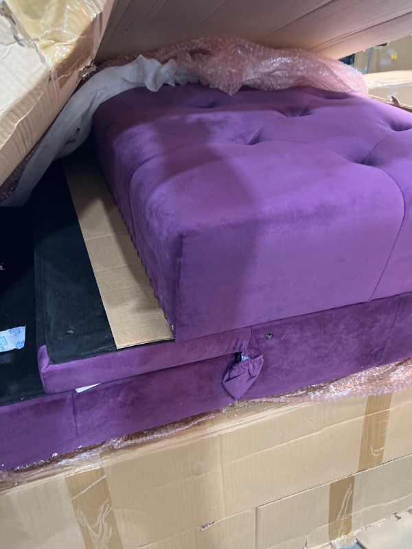 Photo 3 of ***BOX 2 OF 2 ONLY*** Convertible Sofa bed sleeper Light grey velvet