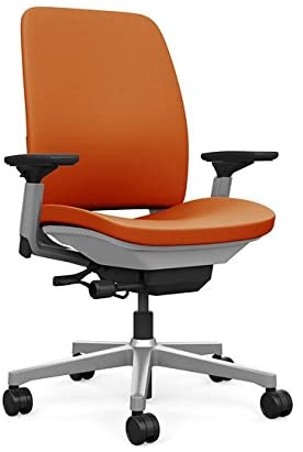 Photo 1 of Steelcase Amia Task Chair: Platinum Frame/Base - 4 Way Adjustable Arms - Standard Carpet Casters