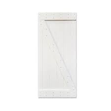 Photo 1 of 38 in. x 84 in. Z Series White Knotty Pine Wood Interior Sliding Barn Door Slab