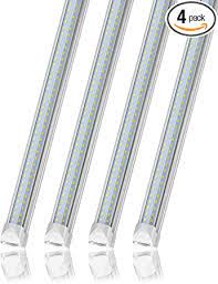 Photo 1 of 4FT LED Light Bulbs, T8 4FT LED Tube Lights 28W 6000K Cool White, 3360 Lumens Dual Row LEDs Replacement for 4FT Fluorescent Fixture, Clear Cover, Ballast Removal, Dual-end Powered(4 Pack)