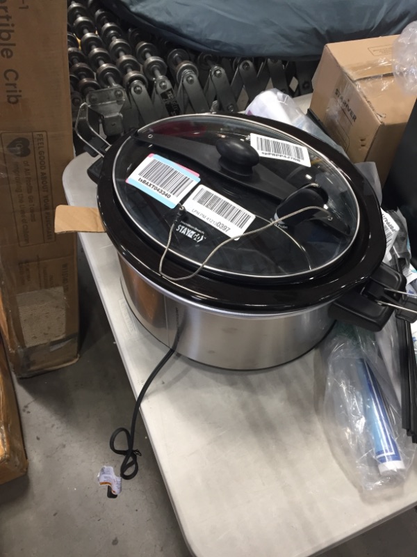 Photo 2 of Hamilton Beach Portable 6-Quart Set & Forget Digital Programmable Slow Cooker with Lid Lock, Temperature Probe, Stainless Steel