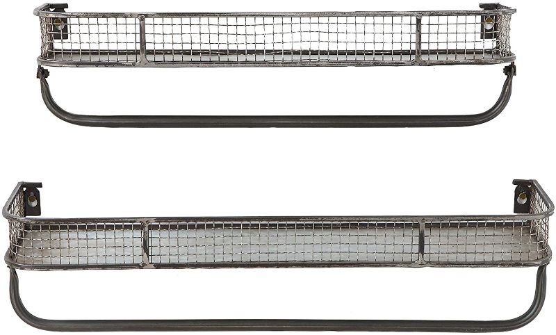 Photo 1 of 
Creative Co-Op Metal Wall Shelves with Hanging Bar (Set of 2 Sizes)