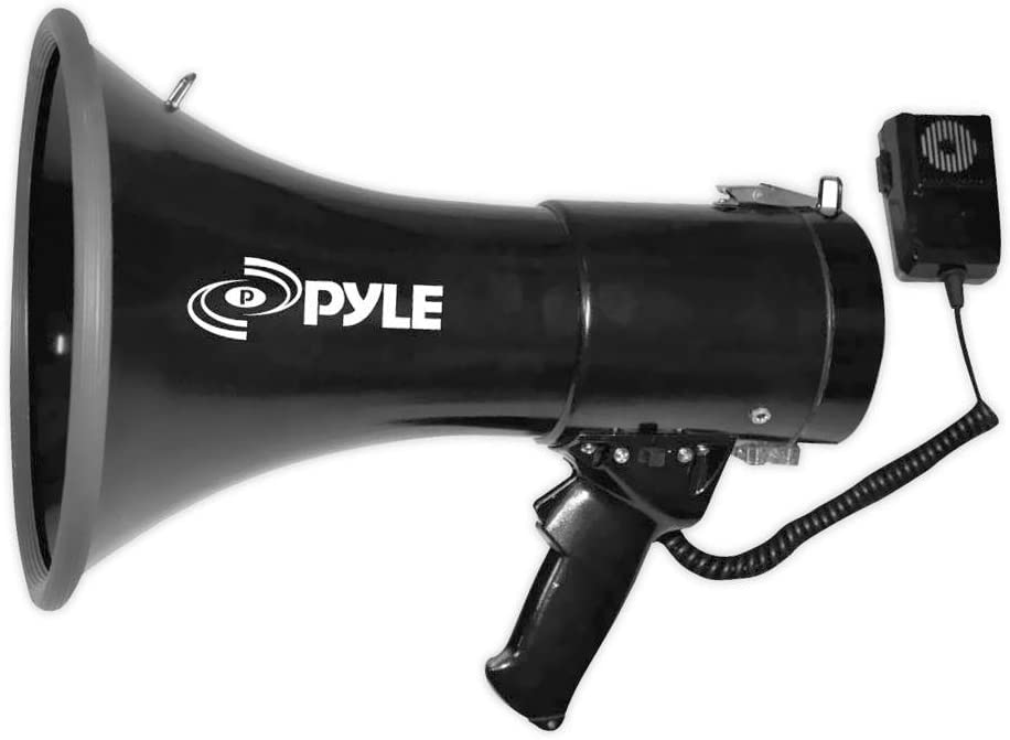 Photo 1 of Pyle Megaphone Speaker PA Bullhorn with Built-in Siren 50 Watts & Adjustable Volume Control Ideal for Football, Baseball, Hockey, Cheerleading Fans & Coaches or for Safety Drills - PMP53IN