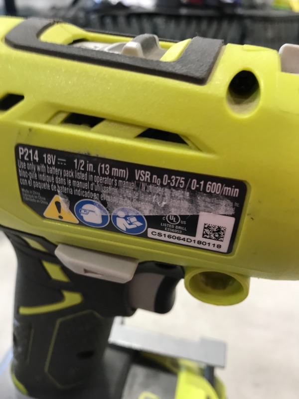 Photo 3 of Ryobi P252 18V Lithium Ion Battery Powered Brushless 1,800 RPM 1/2 Inch Drill Driver w/ MagTray and Adjustable Clutch (Battery Not Included / Power Tool Only)
**USED**