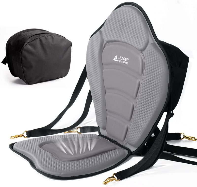 Photo 1 of 2 Leader Accessories Deluxe Padded Kayak Seats Fishing Boat Seat with Storage Bag
