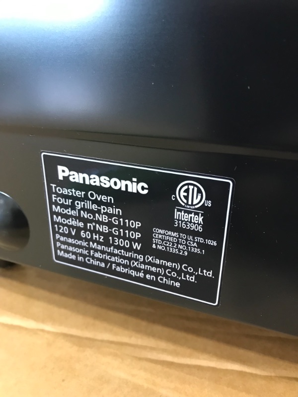 Photo 4 of Panasonic NB-G110P-K FlashXpress, Infrared Heating, Black, 1300W Toaster Oven, Compact
