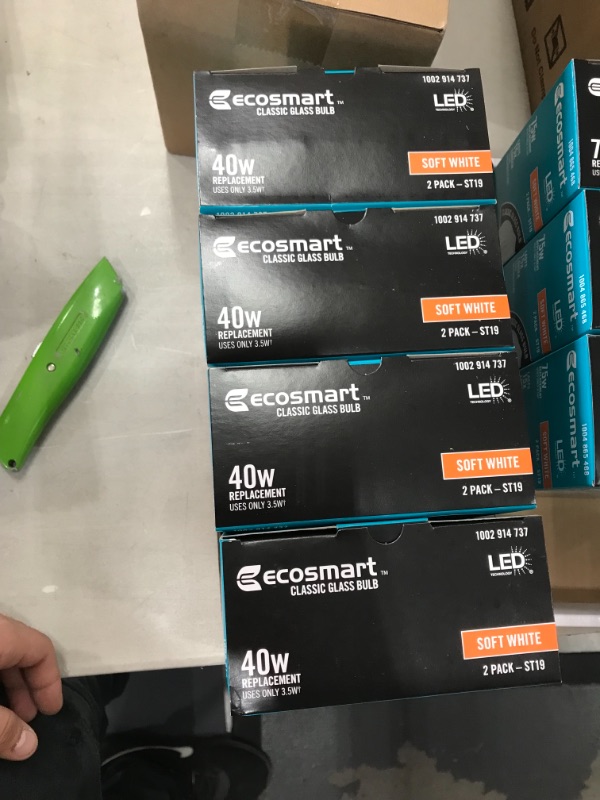 Photo 2 of 4 BOXES OF 40-Watt Equivalent ST19 Dimmable Clear Glass Filament Vintage Edison LED Light Bulb Soft White (2-Pack)