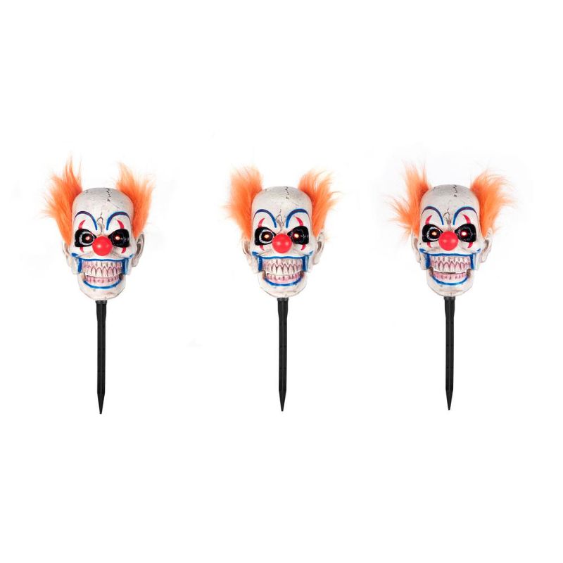 Photo 1 of Home Accents Holiday 17 in. Animated LED Clown Halloween Pathway Markers (3-Pack)
