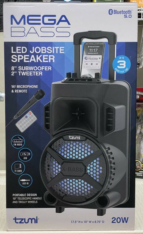 Photo 1 of Tzumi
Mega Bass LED Jobsite Speaker
**NO MIC OR POWER CORDS**