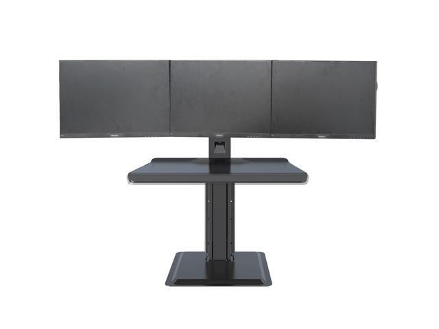Photo 1 of ***PARTS ONLY*** 27" Standing Desk Converter with Triple Monitor Arm USB Charger Black - Rocelco
**MONITORS NOT INCLUDED**