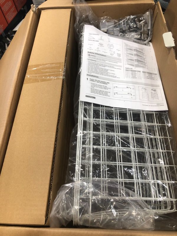 Photo 1 of 34.75 in. H x 21.50 in. W White Steel 4-Drawer Close Mesh Wire Basket
