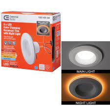 Photo 1 of 6 in. Selectable CCT Integrated LED Recessed Light Trim with Night Light Feature 670 Lumens 11-Watt Dimmable
