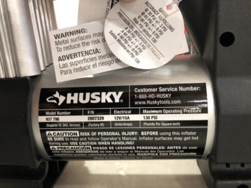 Photo 3 of 
Husky HD12A 12-Volt Inflator

