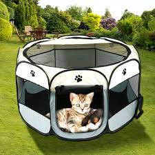 Photo 1 of *Stock photo is for reference*
Pet Playpen Carrier Pop Up Tent 8-Panel Mesh Cover 
(26" wide, panels: 11x16, Brown)
