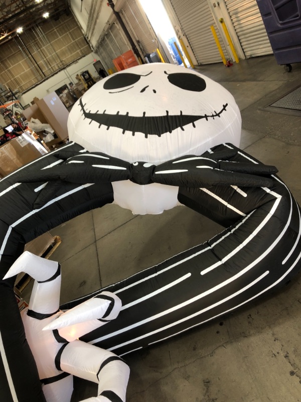 Photo 2 of 11.5 Ft. Jack Skellington Airblown Archway Disney Halloween Inflatable
