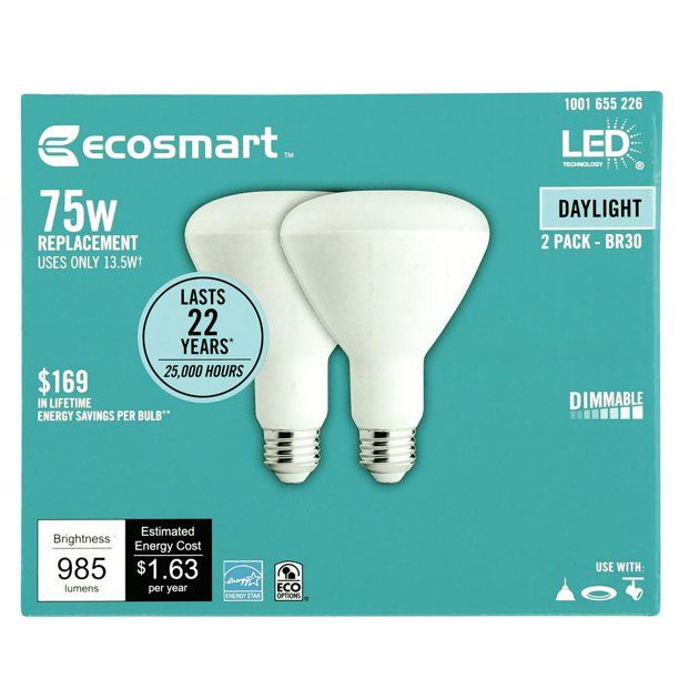 Photo 1 of 75-Watt Equivalent BR30 Dimmable ENERGY STAR LED Light Bulb Bright White (2-Pack) 

//5 PACKS IN ONE BOX 
