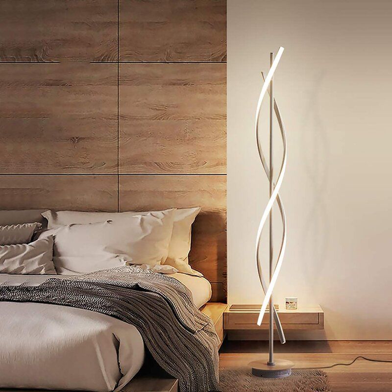 Photo 1 of 40W LED Floor Lamp Remote Control Dimmable Spiral Floor Lamp For Living Rooms Family Rooms Bedrooms Offices Indoor Lighting (White)

//TESTED AND FUNCTIONAL 
