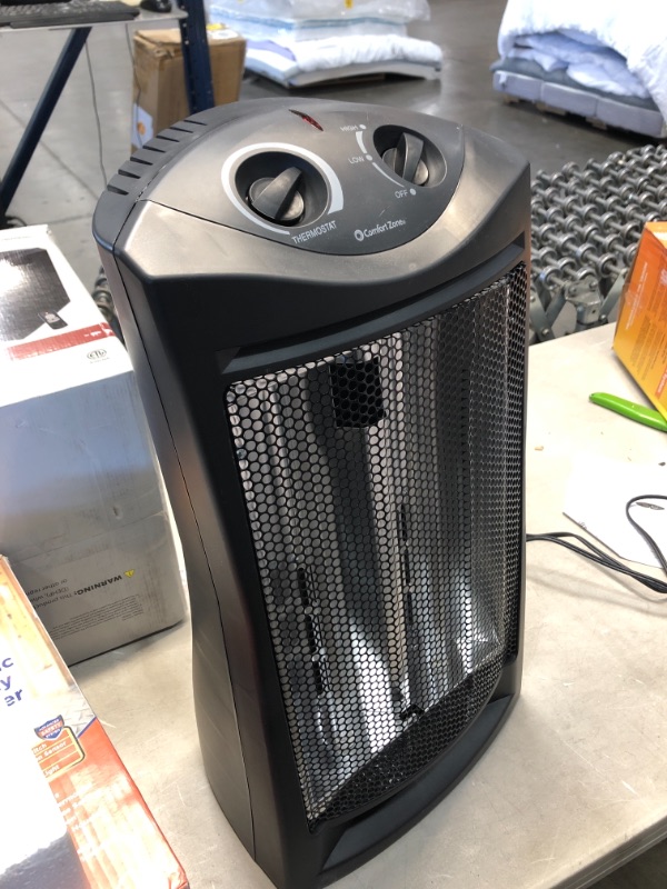 Photo 2 of Comfort Zone CZQTV007BK Fan-Assisted Tower Radiant Quartz Heater

//TESTED AND FUNCTIONAL 
