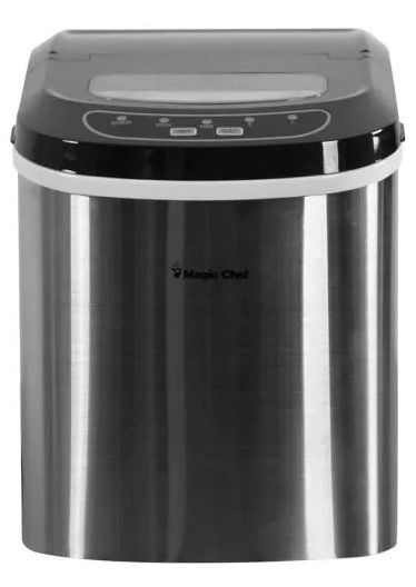 Photo 1 of PARTS ONLY//Magic Chef 27 Lbs. Portable Countertop Ice Maker in Stainless Steel, Silver

//MINOR COSMETIC DAMAGE, TESTED AND WORKING//LEAKS
