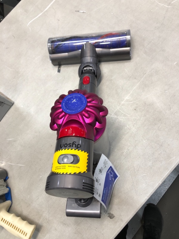 Photo 2 of Dyson V7 Motorhead Cordless Vacuum Cleaner + Direct Drive Cleaner Head + Wand Set + Combination Tool + Crevice Tool

//MINOR COSMETIC DAMAGE AND PREVIOUS DAMAGE ON BRUSH, MISSING TUBE PIECE AND CHARGER, UNABLE TO TEST 
