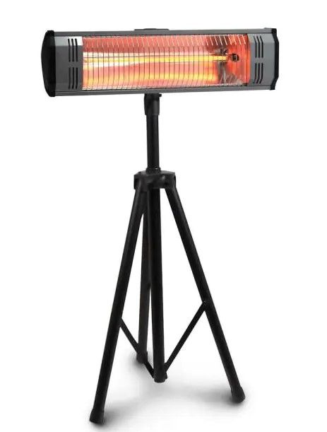 Photo 1 of Heat Storm Tradesman 1,500-Watt Electric Outdoor Infrared Quartz Portable Space Heater with Tripod, Wall/Ceiling Mount and Remote, Black

//TESTED AND NONFUNCTIONAL, TURNS ON BUT DOES NOT WORK 
