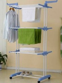 Photo 1 of 6-Tier Towel Rack Laundry Clothes Shelf Portable Folding Hanger Outdoor/Indoor See original listing

//SIMILAR TO REFERENCE PHOTO, MINOR DAMAGE WITH RUST 