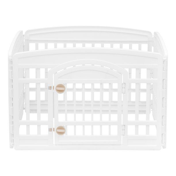 Photo 1 of IRIS 24'' 4 Panel Exercise Pet Playpen with Door, White
