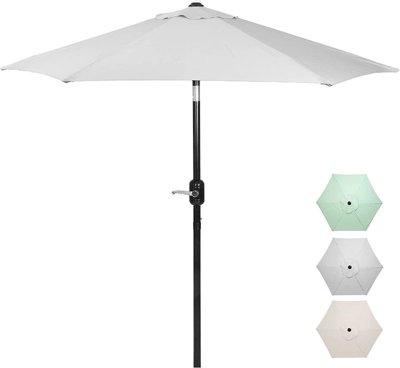 Photo 1 of 6 Ft Outdoor Patio Umbrella with Aluminum Pole, Easy Open/Close Crank and Push Button Tilt Adjustment - Blue Market Umbrellas

//SIMILAR TO REFERENCE PHOTO 