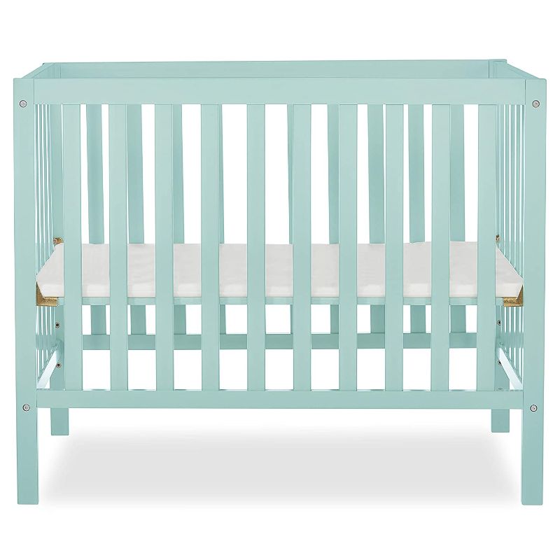 Photo 1 of Dream On Me, Edgewood 4-in-1 Convertible Mini Crib, Mint

//MINOR COSMETIC DAMAGE 
