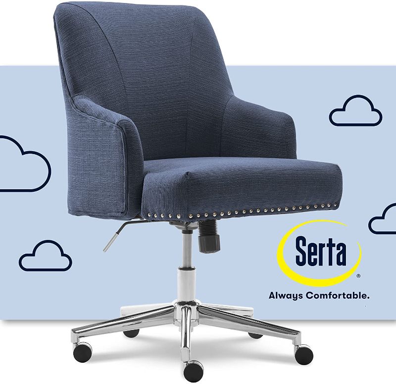 Photo 1 of Serta Style Leighton Home Office Chair Blue Twill
