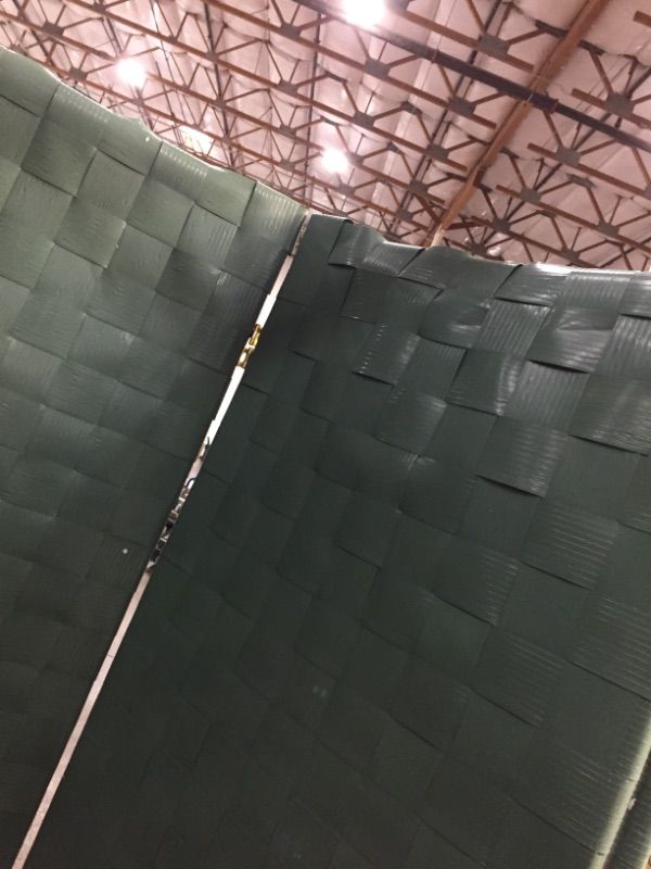 Photo 3 of  Oriental Furniture 6 ft. Tall Woven Fiber-Outdoor All Weather-Room-Divider - 4 Panel - Green
