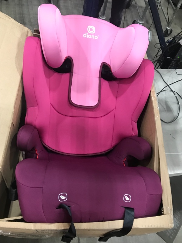 Photo 2 of Diono Cambria 2 Latch, 2-in-1 Belt Positioning Booster Seat, High-Back to Backless Booster XL Space & Room to Grow, 8 Years 1 Booster Seat, Pink
