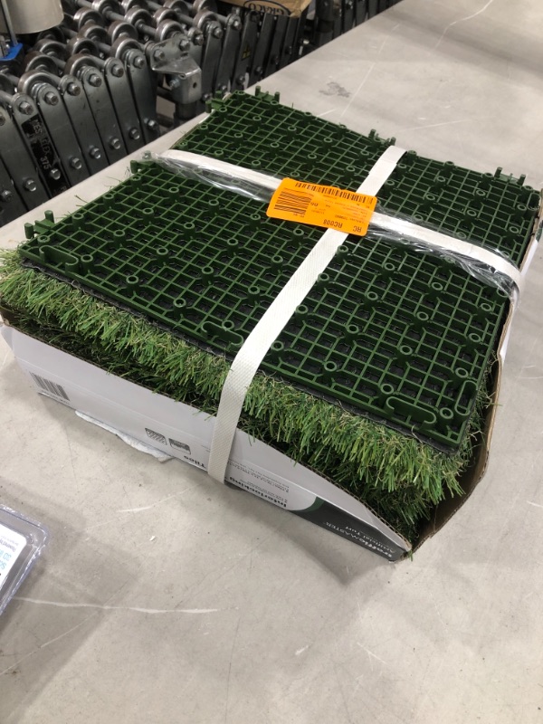 Photo 2 of 1 ft. x 1 ft. Artificial Grass Interlocking Tiles (9-Pack)