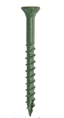 Photo 1 of 2 in. Green Exterior Self-Starting Star Flat-Head Wood Deck Screws #8 (1 lb./1,126 pcs)***COUNT OF 12
