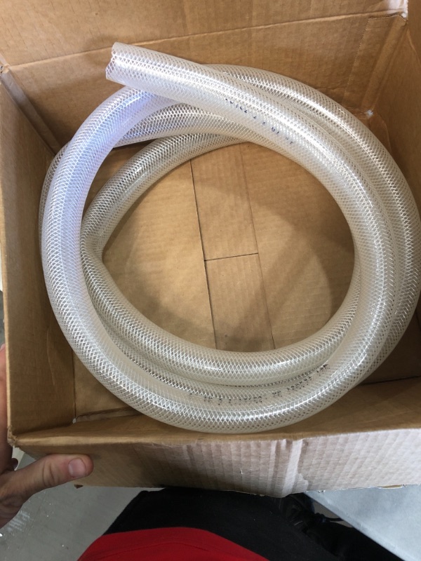 Photo 2 of 1" ID x 10 Ft High Pressure Braided Clear PVC Vinyl Tubing Flexible Vinyl Tube, Heavy Duty Reinforced Vinyl Hose Tubing, BPA Free and Non Toxic
