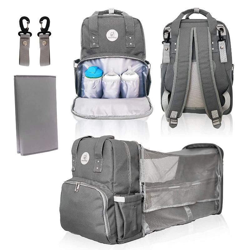 Photo 1 of Diaper Bag Backpack | Baby Diaper Bag | Changing Station & Travel Bassinet | Large Baby Bag Backpack for Boys & Girls | Baby Shower Gifts| Baby Travel Essential & Organizer | Baby Boy Diaper Bag, Grey
