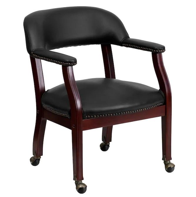 Photo 1 of Flash Furniture Black Vinyl Traditional Desk Chair