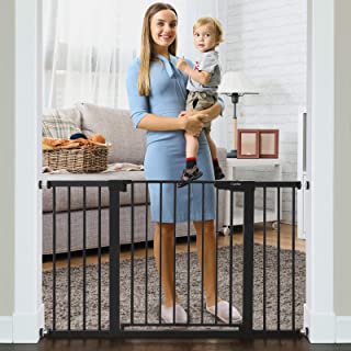 Photo 1 of Cumbor 51.6" Baby Gates Extra Wide for Stairs and Doorways, Durable Safety Dog Gate for The House, Easy Walk Thru Auto Close Baby Child Gates, Includes 2.75", 5.5" and 11" Extension, Mounting, Black
