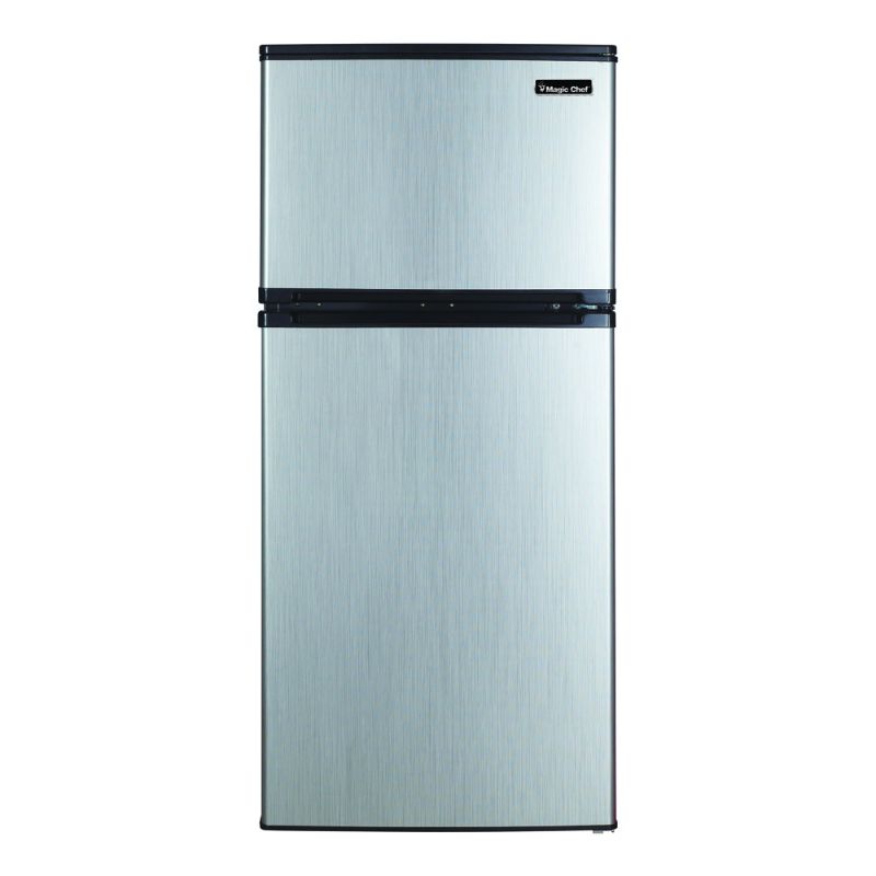 Photo 1 of Magic Chef 4.5-Cu. Ft. Mini Refrigerator with Top-Mount Freezer and Stainless Steel Door
