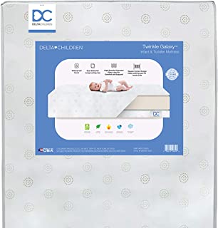 Photo 1 of Delta Children Twinkle Galaxy Dual Sided Crib and Toddler Mattress - Premium Sustainably Sourced Fiber Core - Waterproof - GREENGUARD Gold Certified (Non-Toxic) - 7 Year Warranty - Made in USA
